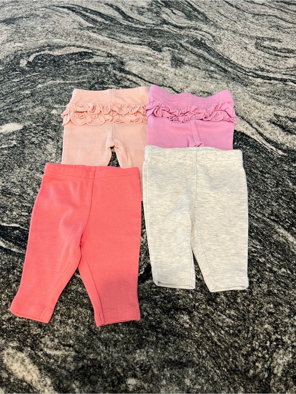 Baby Girls 4-Pack Ruffle & Solid Leggings - Pink, Coral, Gray